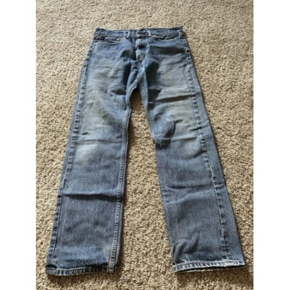 Levi's Other - Levi's 505 Jeans Size W34 L34 Mens Straight Leg Reg Fit Medium Wash Blue Denim